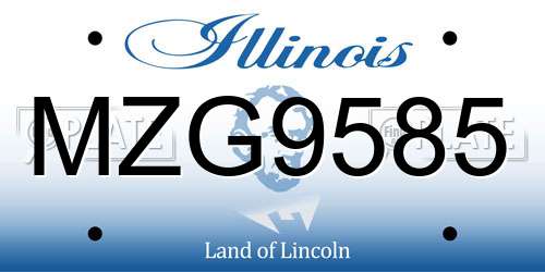 MZG9585 Illinois License Plate