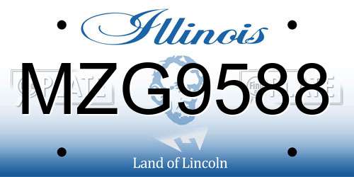 MZG9588 Illinois License Plate