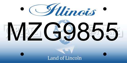 MZG9855 Illinois License Plate