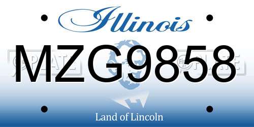 MZG9858 Illinois License Plate