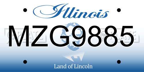 MZG9885 Illinois License Plate