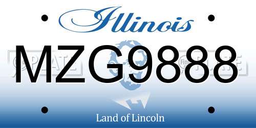 MZG9888 Illinois License Plate