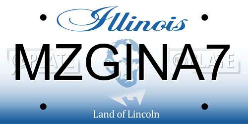 MZGINA7 Illinois License Plate
