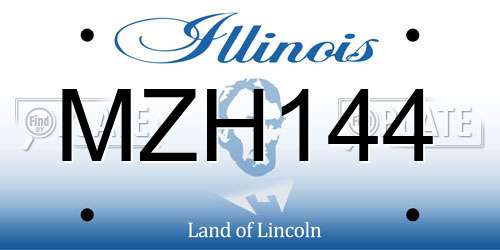 MZH144 Illinois License Plate