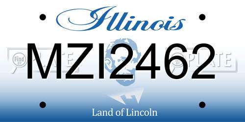MZI2462 Illinois License Plate
