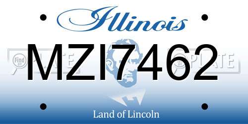 MZI7462 Illinois License Plate