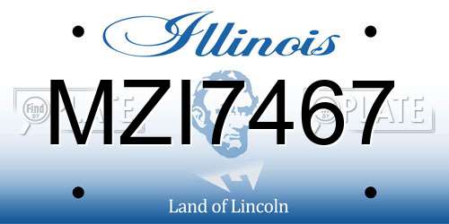 MZI7467 Illinois License Plate