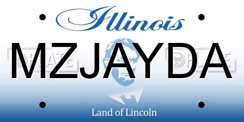 MZJAYDA Illinois License Plate