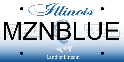MZNBLUE Illinois License Plate