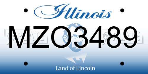 MZO3489 Illinois License Plate