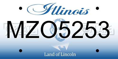 MZO5253 Illinois License Plate
