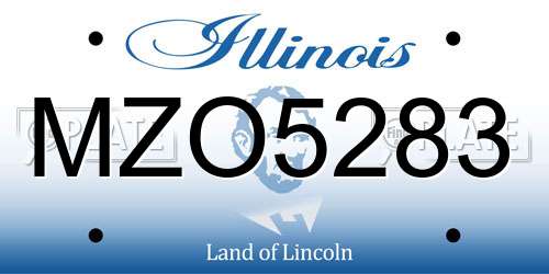 MZO5283 Illinois License Plate