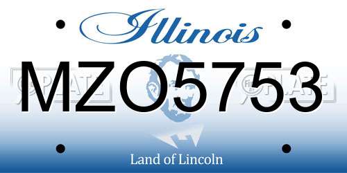 MZO5753 Illinois License Plate