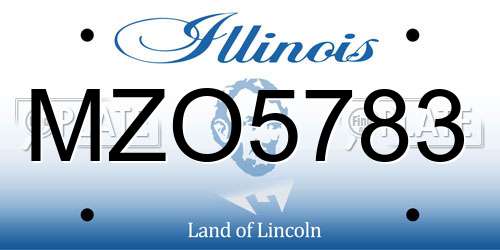 MZO5783 Illinois License Plate