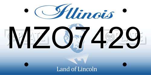 MZO7429 Illinois License Plate