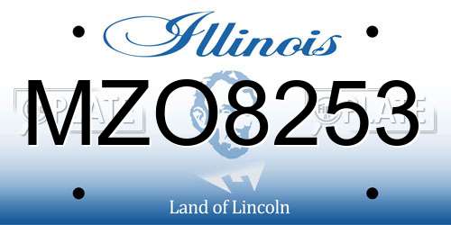 MZO8253 Illinois License Plate
