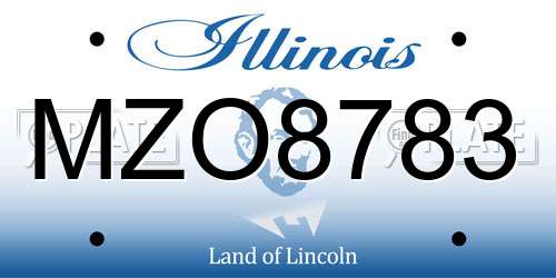 MZO8783 Illinois License Plate