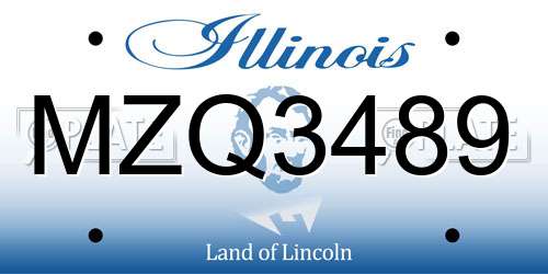 MZQ3489 Illinois License Plate