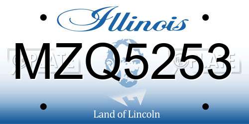 MZQ5253 Illinois License Plate