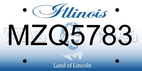 MZQ5783 Illinois License Plate