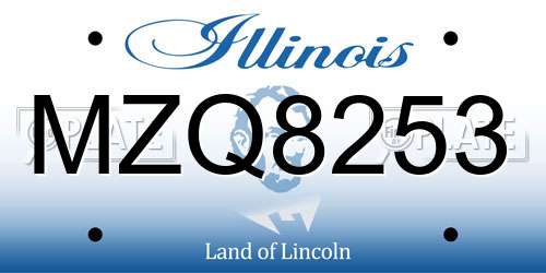 MZQ8253 Illinois License Plate