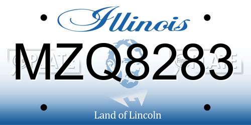 MZQ8283 Illinois License Plate