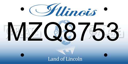 MZQ8753 Illinois License Plate