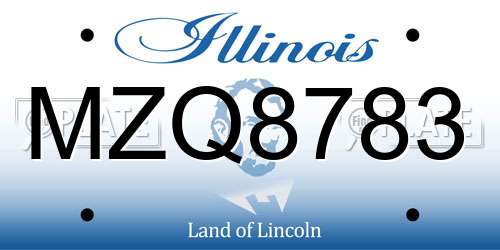MZQ8783 Illinois License Plate