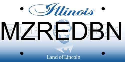 MZREDBN Illinois License Plate