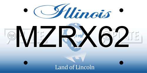 MZRX62 Illinois License Plate