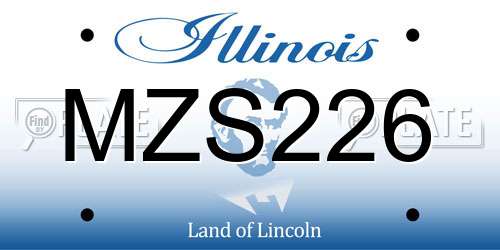 MZS226 Illinois License Plate