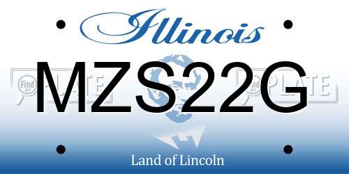 MZS22G Illinois License Plate