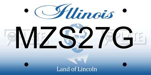 MZS27G Illinois License Plate