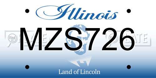 MZS726 Illinois License Plate