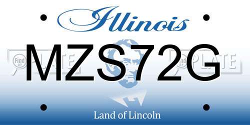 MZS72G Illinois License Plate