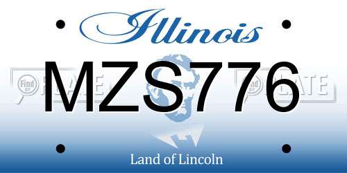 MZS776 Illinois License Plate