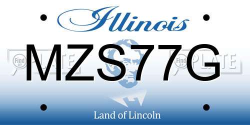 MZS77G Illinois License Plate