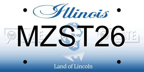 MZST26 Illinois License Plate