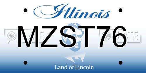 MZST76 Illinois License Plate