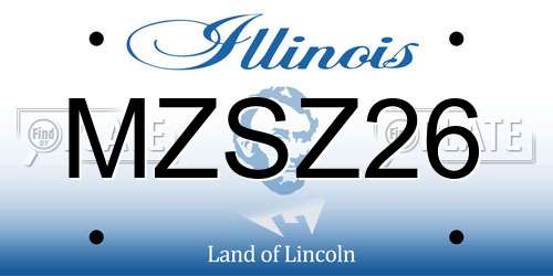MZSZ26 Illinois License Plate