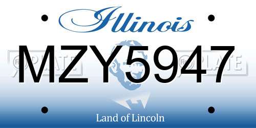 MZY5947 Illinois License Plate