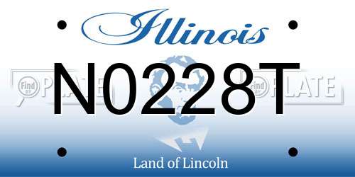 N0228T Illinois License Plate
