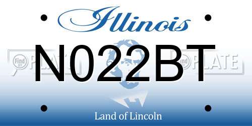 N022BT Illinois License Plate