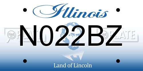 N022BZ Illinois License Plate
