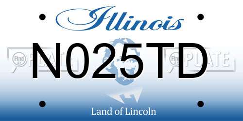 N025TD Illinois License Plate