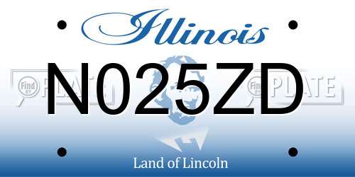 N025ZD Illinois License Plate