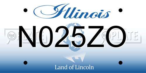 N025ZO Illinois License Plate