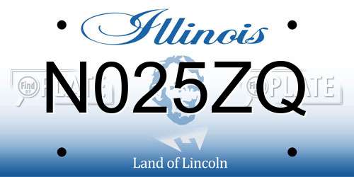 N025ZQ Illinois License Plate
