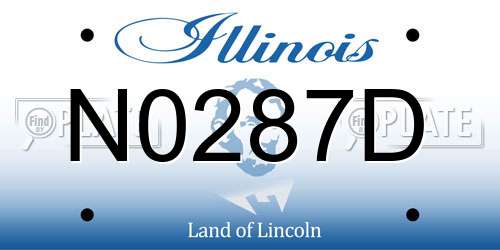 N0287D Illinois License Plate