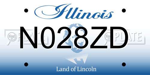 N028ZD Illinois License Plate